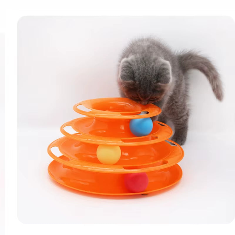 Cat Rotary Table Self Hi Tower Toy Three or Four Layer Multi Style Selection Puzzle Track Pets Training Supplies Accessories