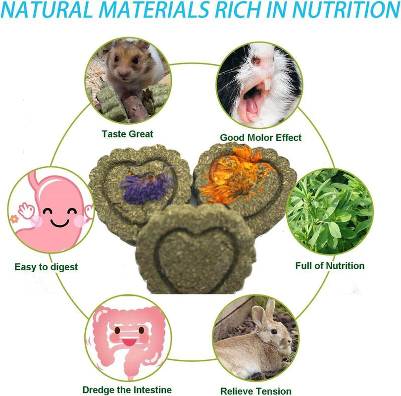 EVERBETTERUS Timothy Hay Treats Natural Chews for Teeth Handmade Rabbit, Chinchilla, Gerbil, Rat, Hamster Toys Bunny & Guinea Pig Toys, 12Pcs