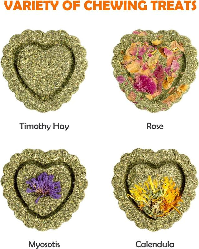 EVERBETTERUS Timothy Hay Treats Natural Chews for Teeth Handmade Rabbit, Chinchilla, Gerbil, Rat, Hamster Toys Bunny & Guinea Pig Toys, 12Pcs