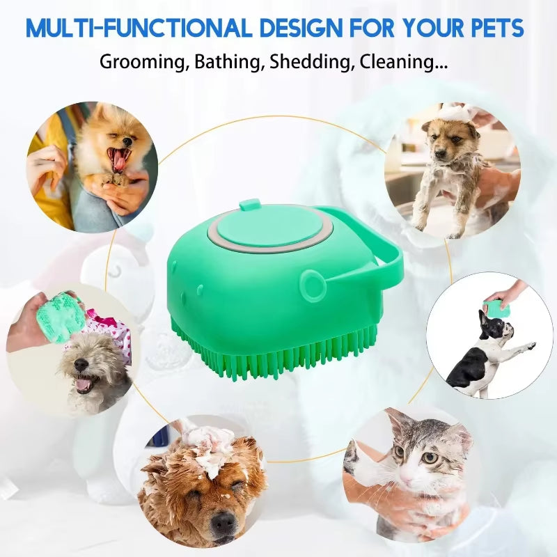 Pet Accessories for Dogs Shampoo Massager Brush Bathroom Puppy Cat Massage Comb Grooming Shower Brush for Bathing Soft Brushes