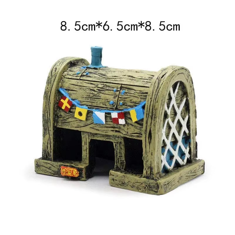 Spongebobs Anime Action Figures Cartoon Mini Dolls Fish Tank Decoration Landscaping Aquarium Accessories Kids Birthday Gifts Set