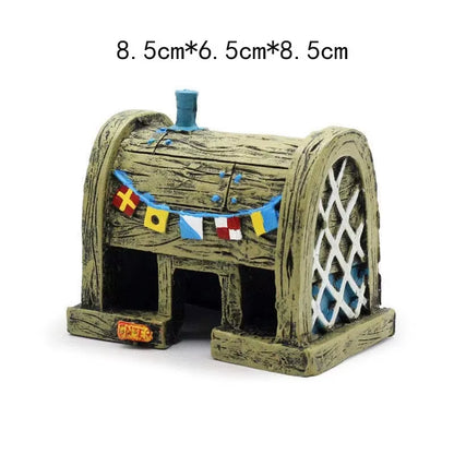 Spongebobs Anime Action Figures Cartoon Mini Dolls Fish Tank Decoration Landscaping Aquarium Accessories Kids Birthday Gifts Set